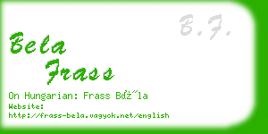 bela frass business card